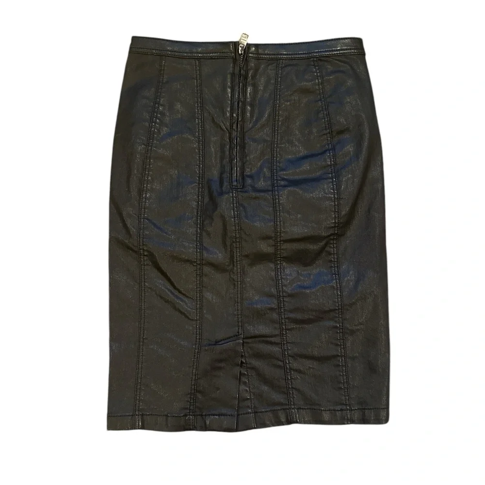 BURBERRY BLACK BIKERCORE Y2K STRETCH NOVA PRINT LINING PENCIL SKIRT SIZE 4